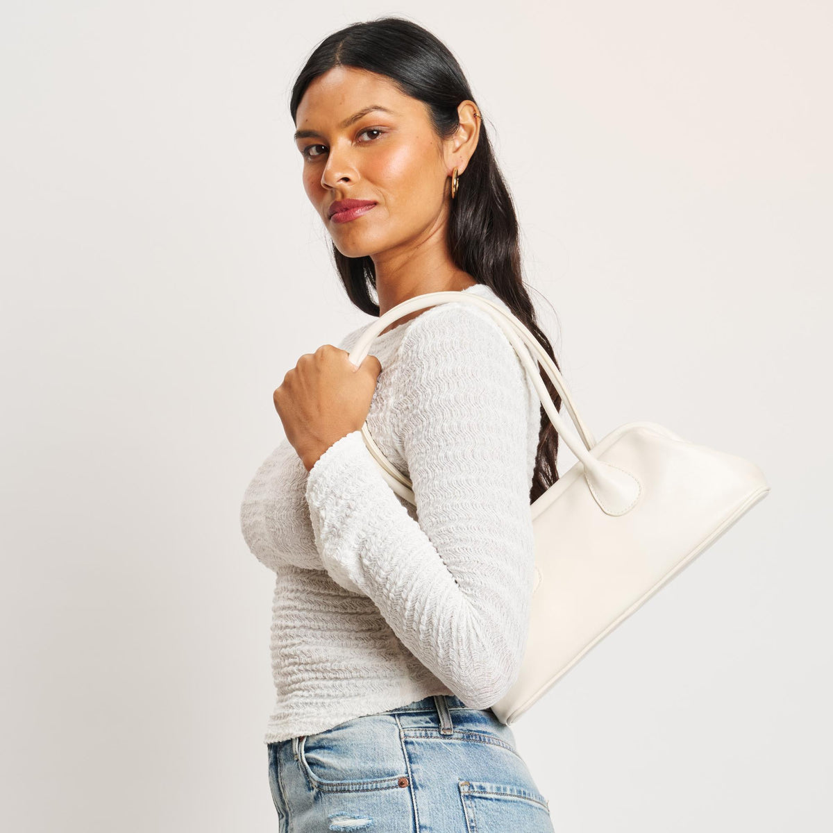 Woman wearing Cream Moda Luxe Ninna Shoulder Bag 842017140092 View 3 | Cream