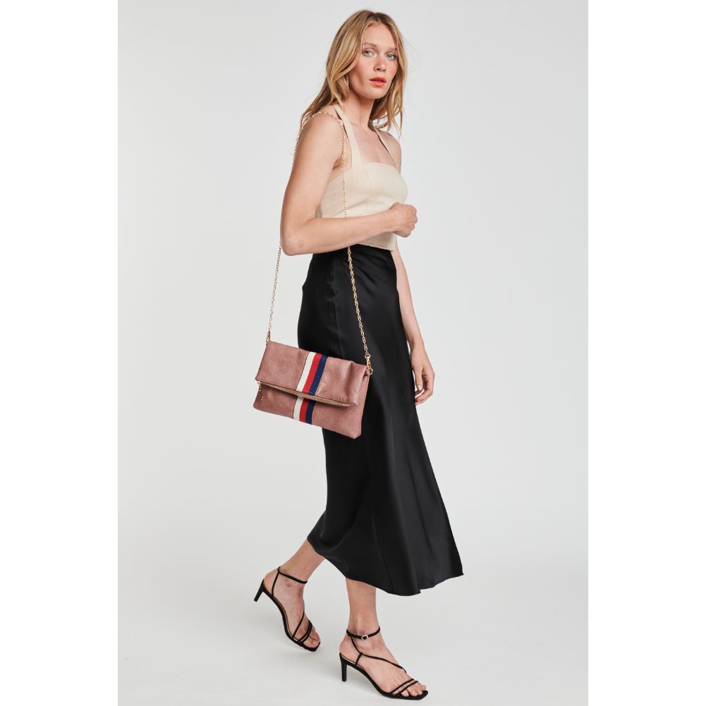 Woman wearing Mauve Sol and Selene Jules Clutch 842017116929 View 3 | Mauve