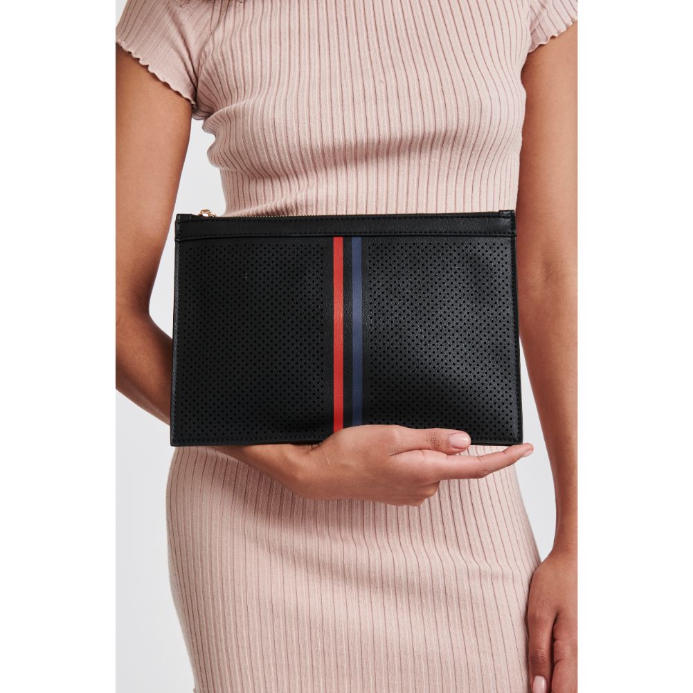 Woman wearing Black Sol and Selene Frenchie Clutch 842017120230 View 1 | Black