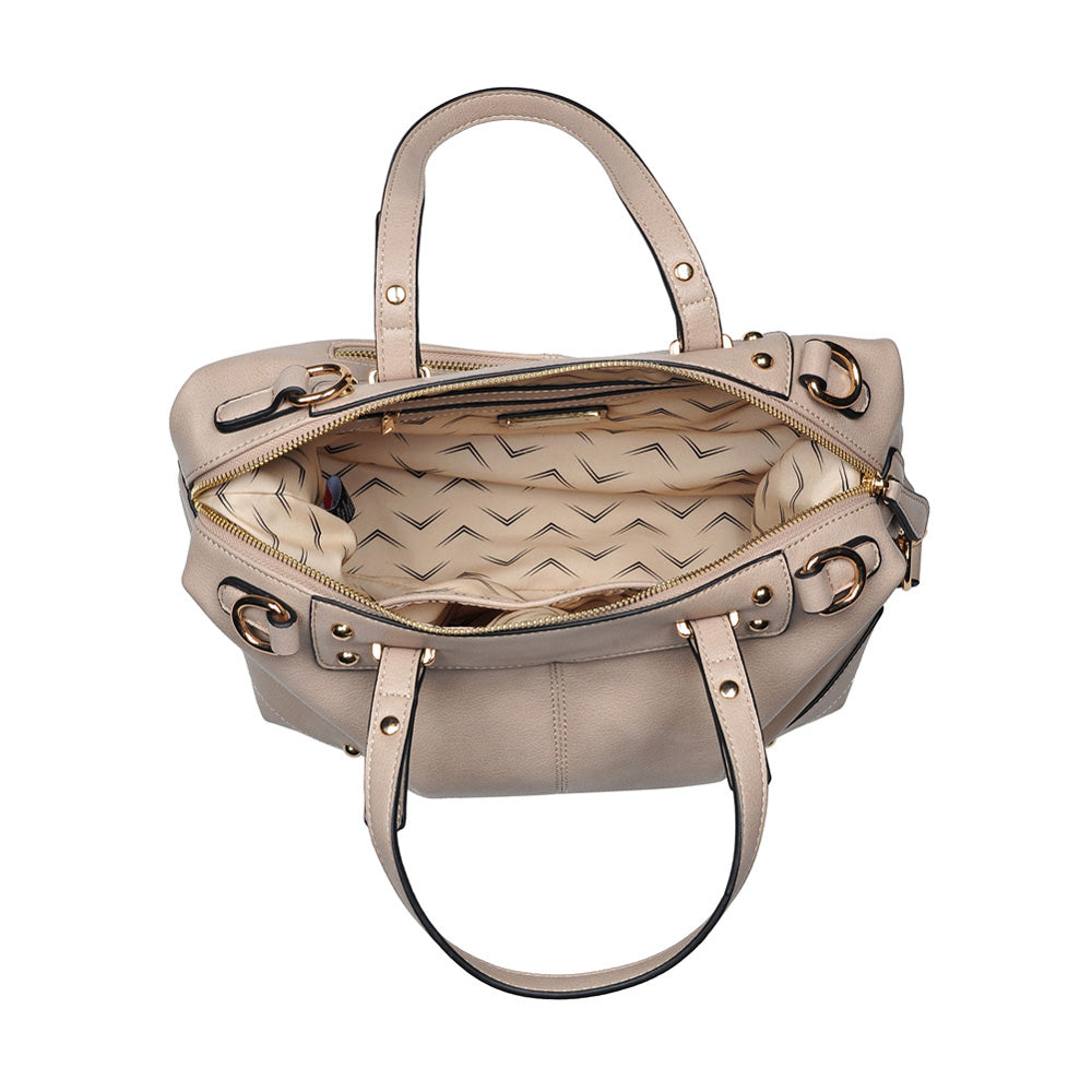 Product Image of Moda Luxe Broadway Patina Satchel 842017117322 View 4 | Blush