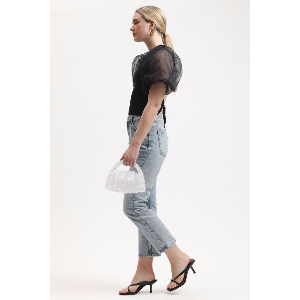 Woman wearing Iridescent Sol and Selene Dolly Evening Bag 842017133476 View 3 | Iridescent