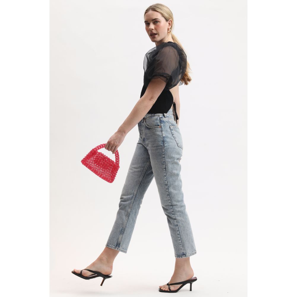 Woman wearing Fuchsia Sol and Selene Dolly Evening Bag 842017133452 View 3 | Fuchsia