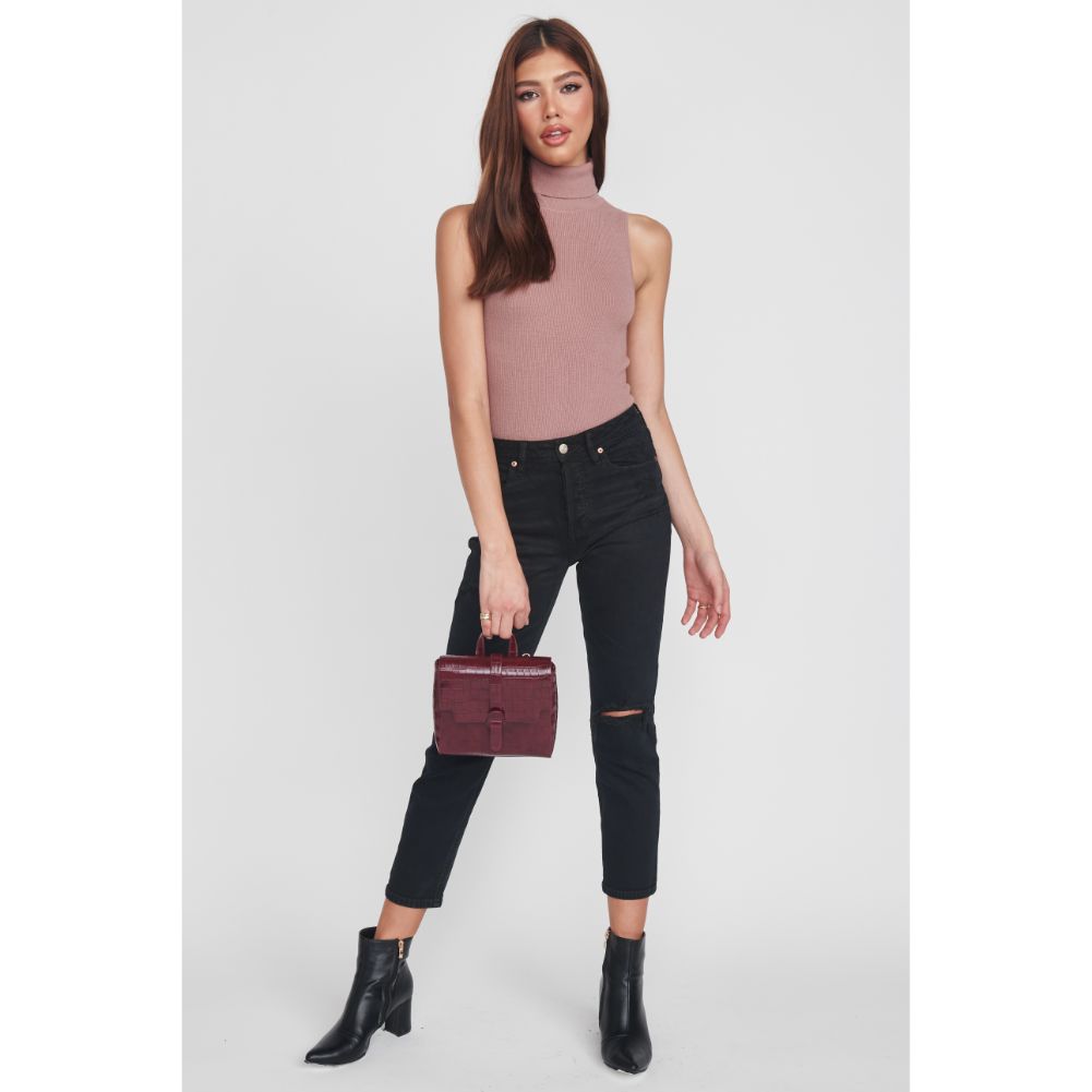 Woman wearing Bordeaux Moda Luxe Claire Backpack 842017128885 View 4 | Bordeaux