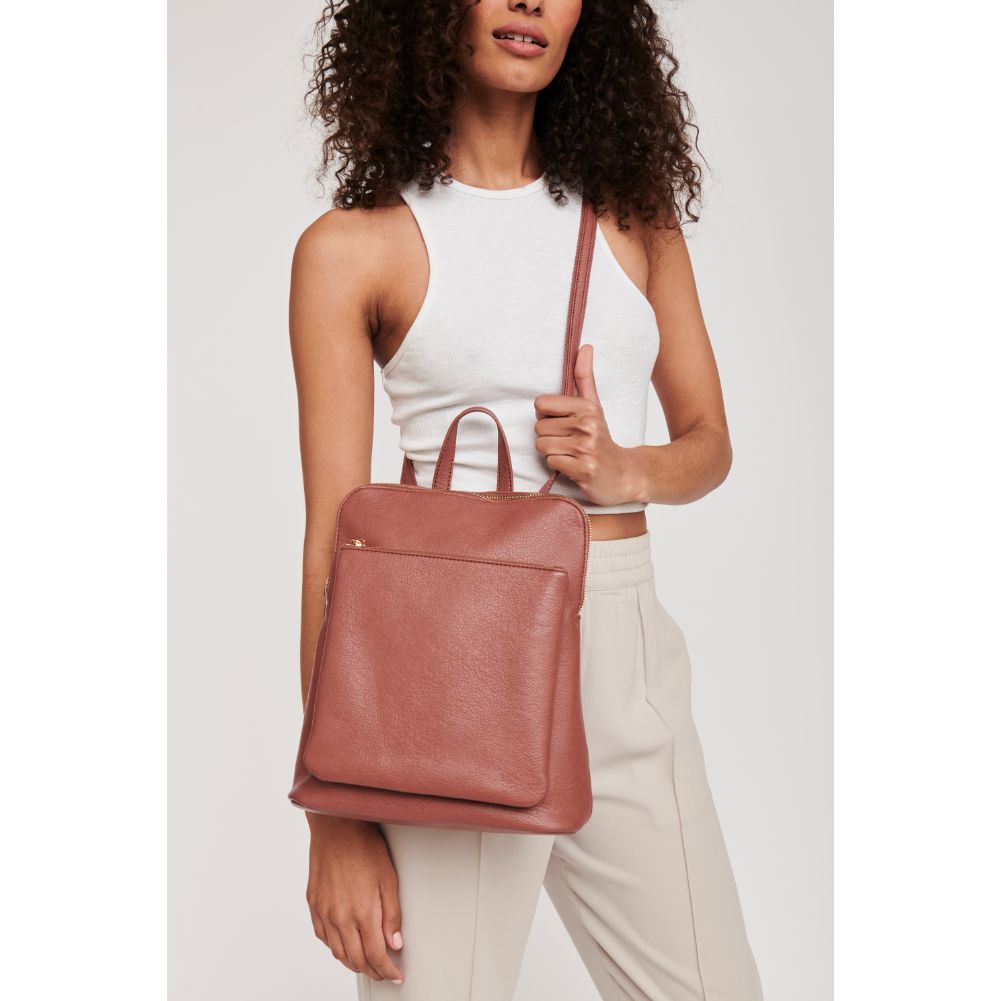 Woman wearing Rouge Moda Luxe Phoebe Backpack 842017126614 View 3 | Rouge