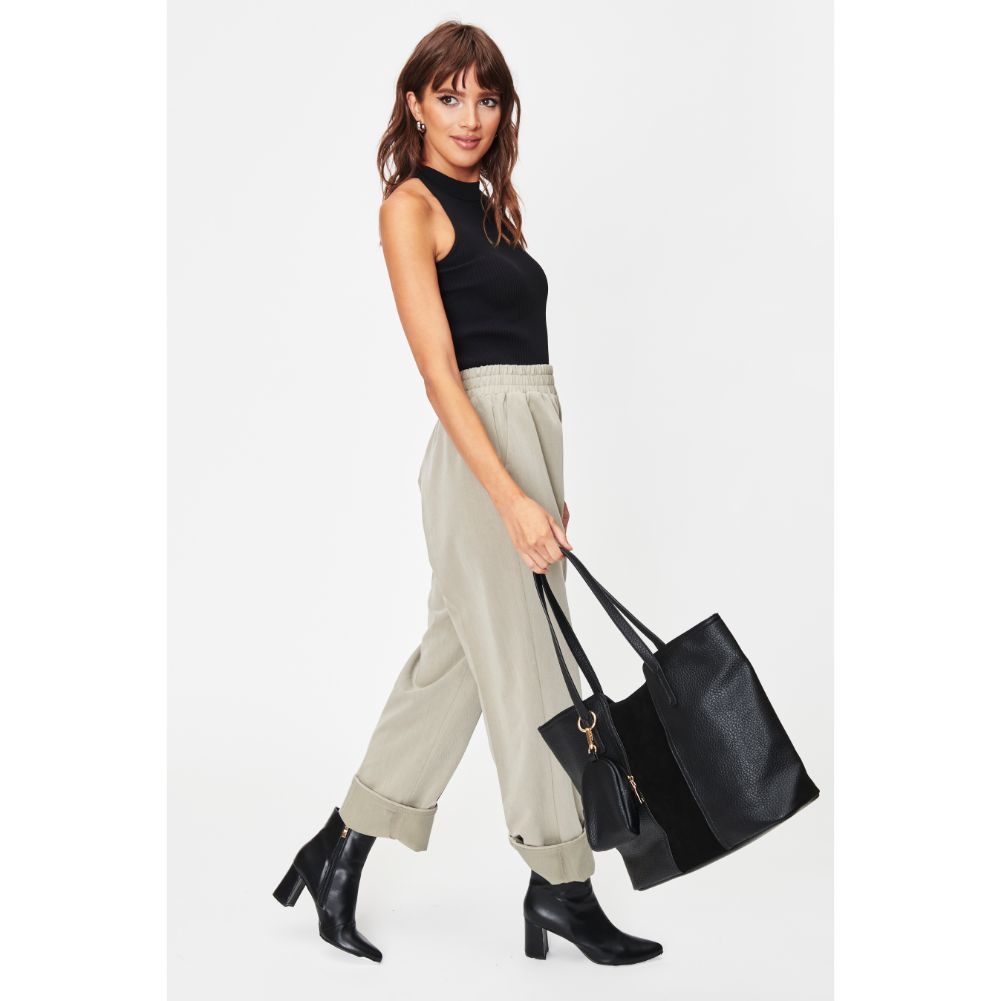 Woman wearing Black Moda Luxe Millie Tote 842017128656 View 4 | Black
