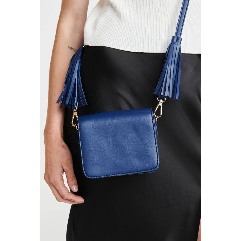 Woman wearing Navy Moda Luxe Aurelia Crossbody 842017102328 View 2 | Navy