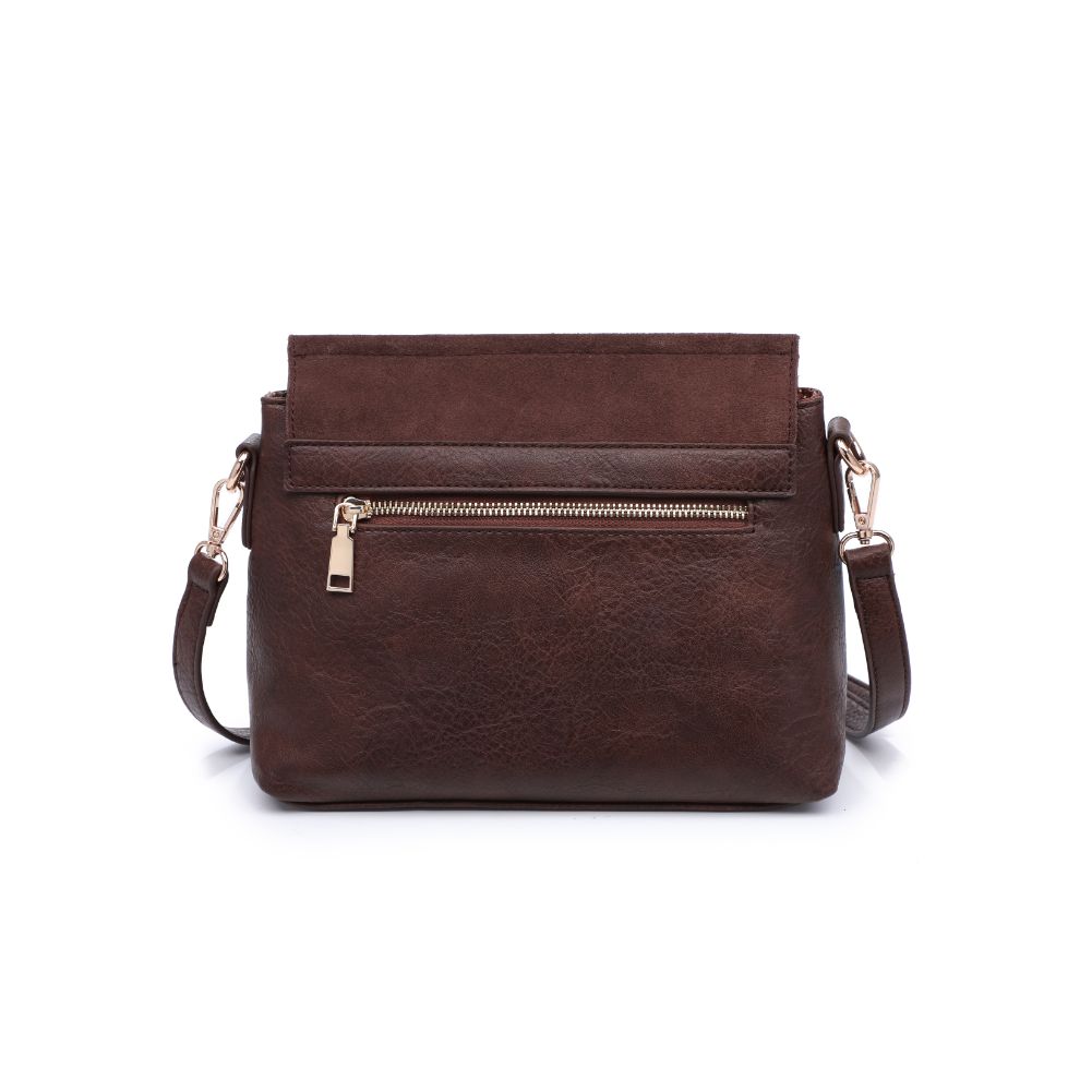 Woman wearing Espresso Moda Luxe Abby Crossbody 842017128618 View 7 | Espresso