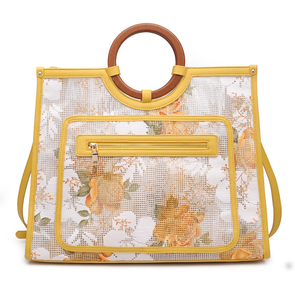 Woman wearing Yellow Moda Luxe Karma Top Handle 842017118862 View 5 | Yellow