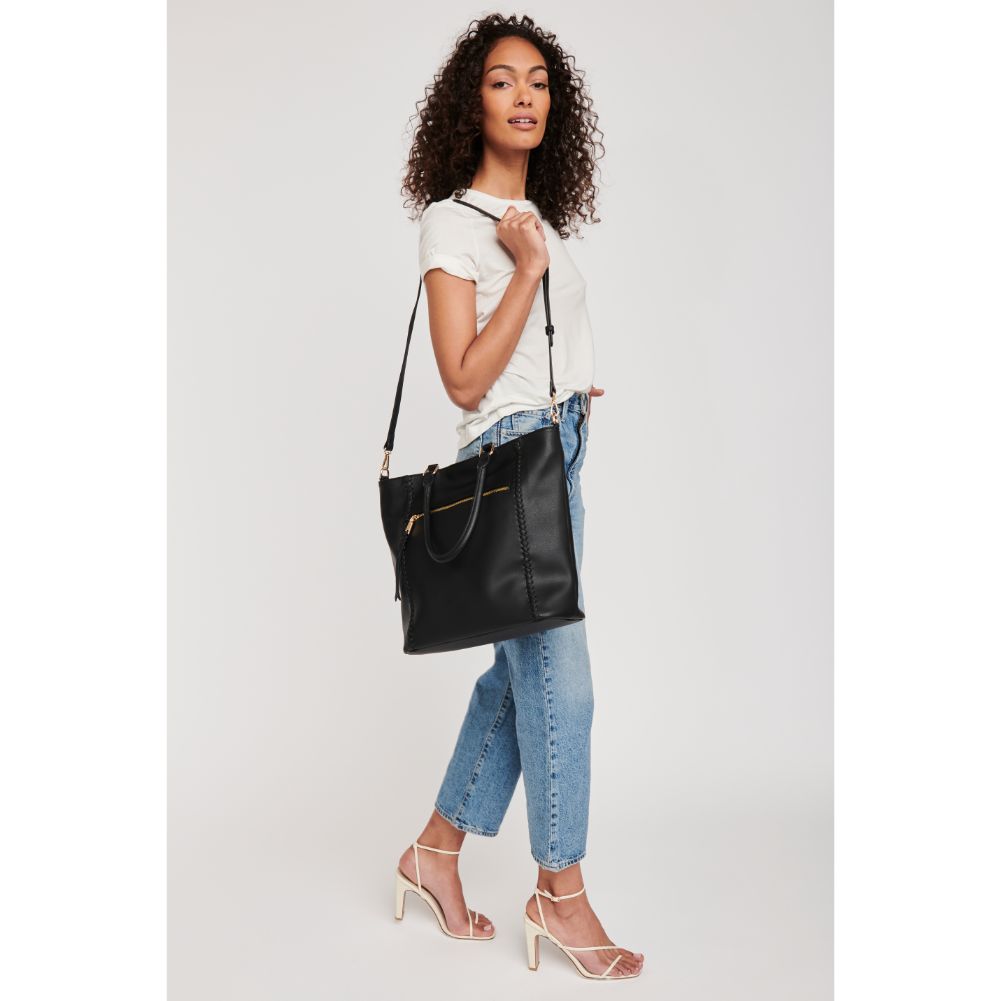 Woman wearing Black Moda Luxe Jenna Crossbody 842017127390 View 4 | Black