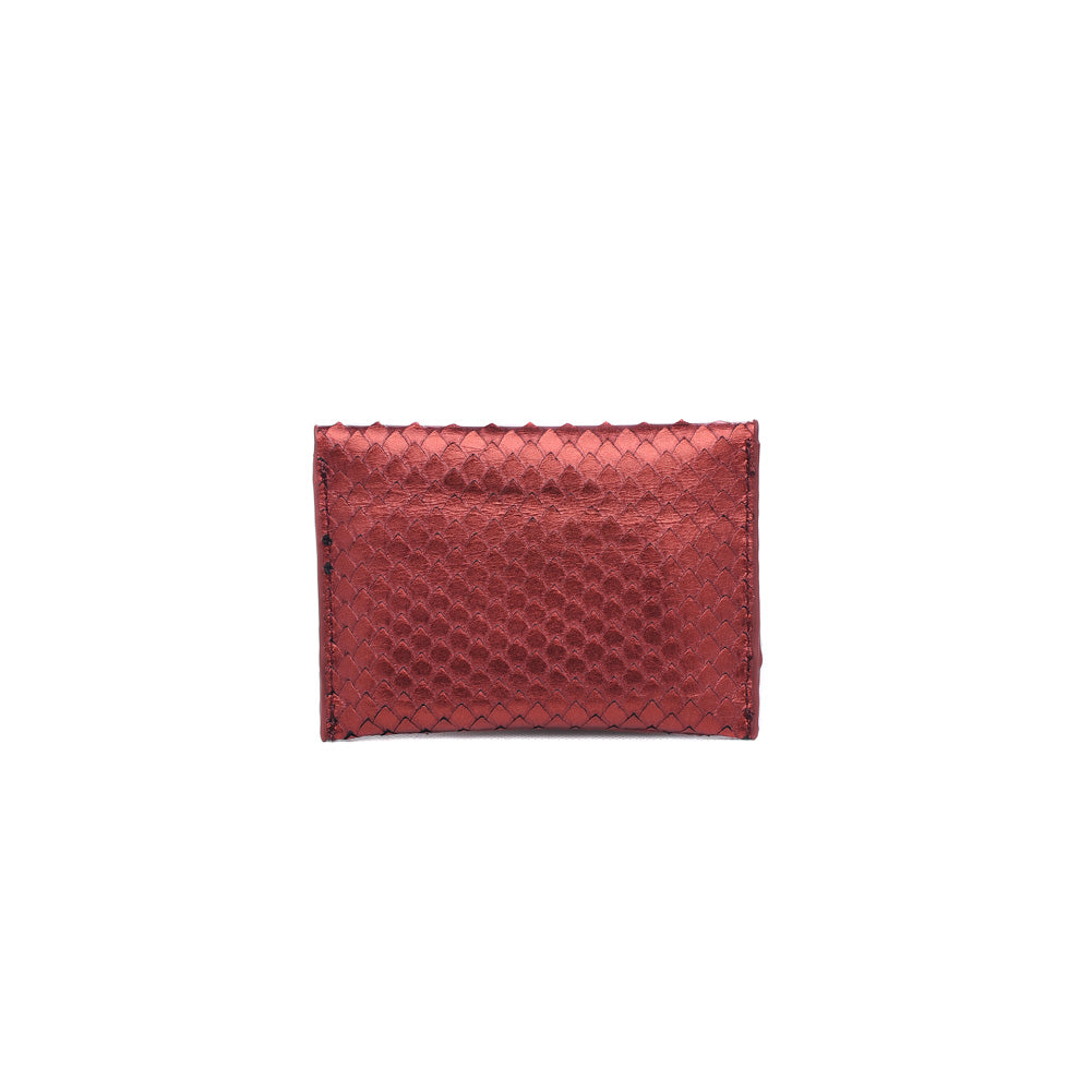 Product Image of Moda Luxe Elle Python Metallic Card Holder 842017119913 View 3 | Red