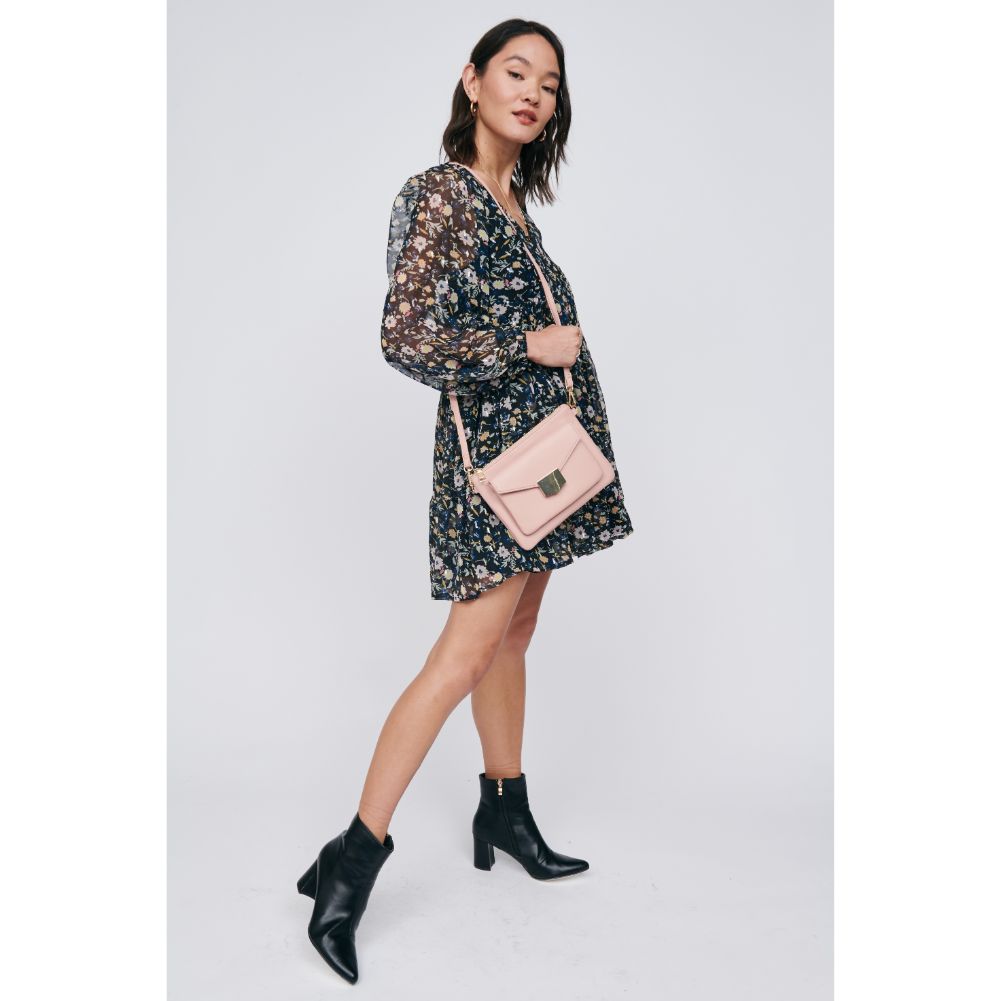 Woman wearing Blush Moda Luxe Amari Crossbody 842017129165 View 3 | Blush