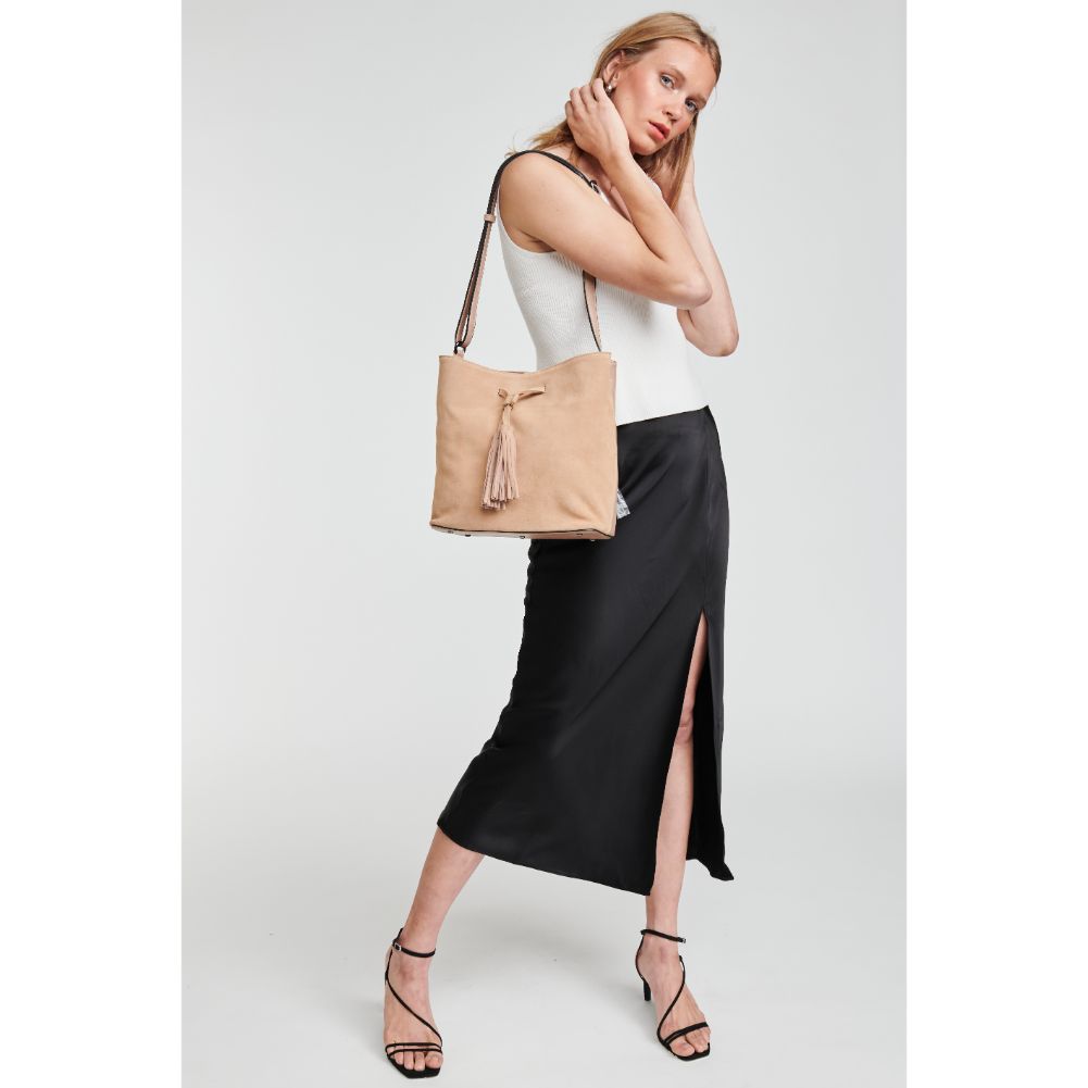 Woman wearing Natural Moda Luxe April Hobo 842017121534 View 2 | Natural