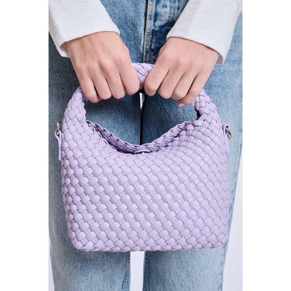 Woman wearing Lilac Moda Luxe Jessamine Crossbody 842017134480 View 4 | Lilac