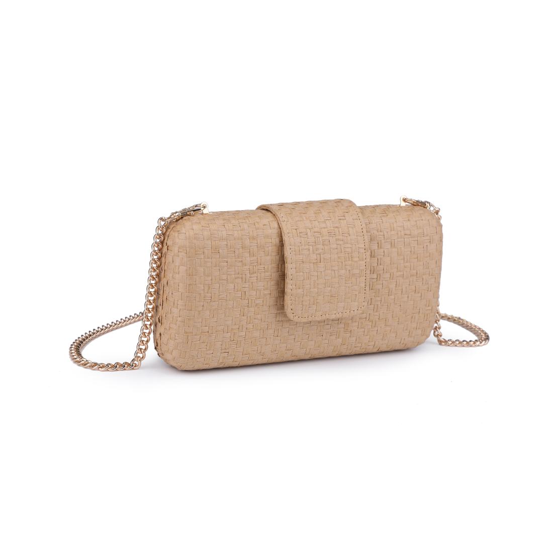 Woman wearing Tan Moda Luxe Sylvi Evening Bag 842017138228 View 6 | Tan