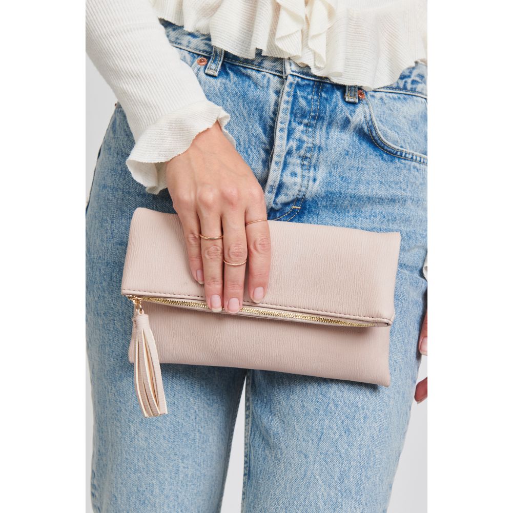 Woman wearing Blush Moda Luxe Kingsley Crossbody 842017121435 View 4 | Blush