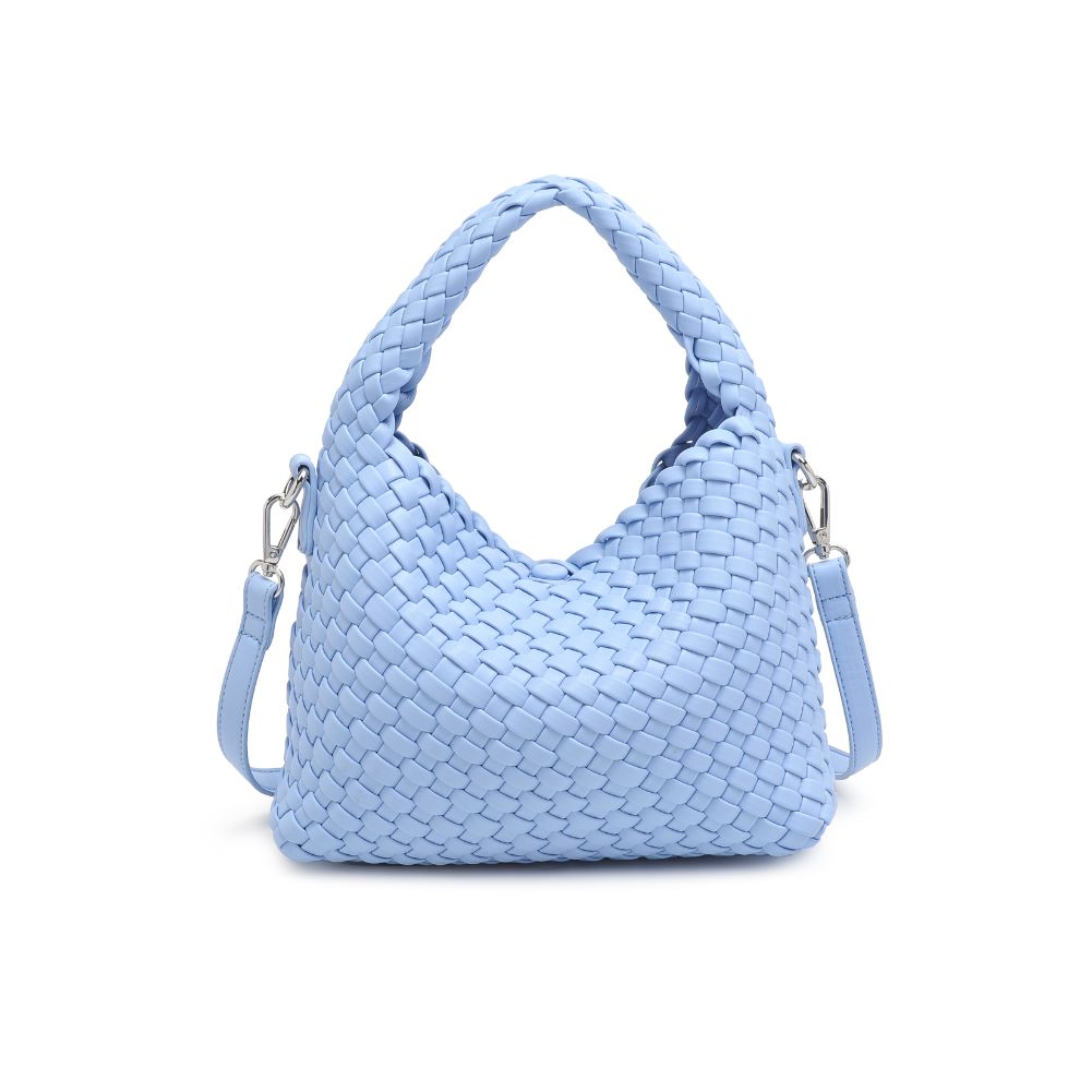 Woman wearing Sky Blue Moda Luxe Jessamine Crossbody 842017132950 View 7 | Sky Blue