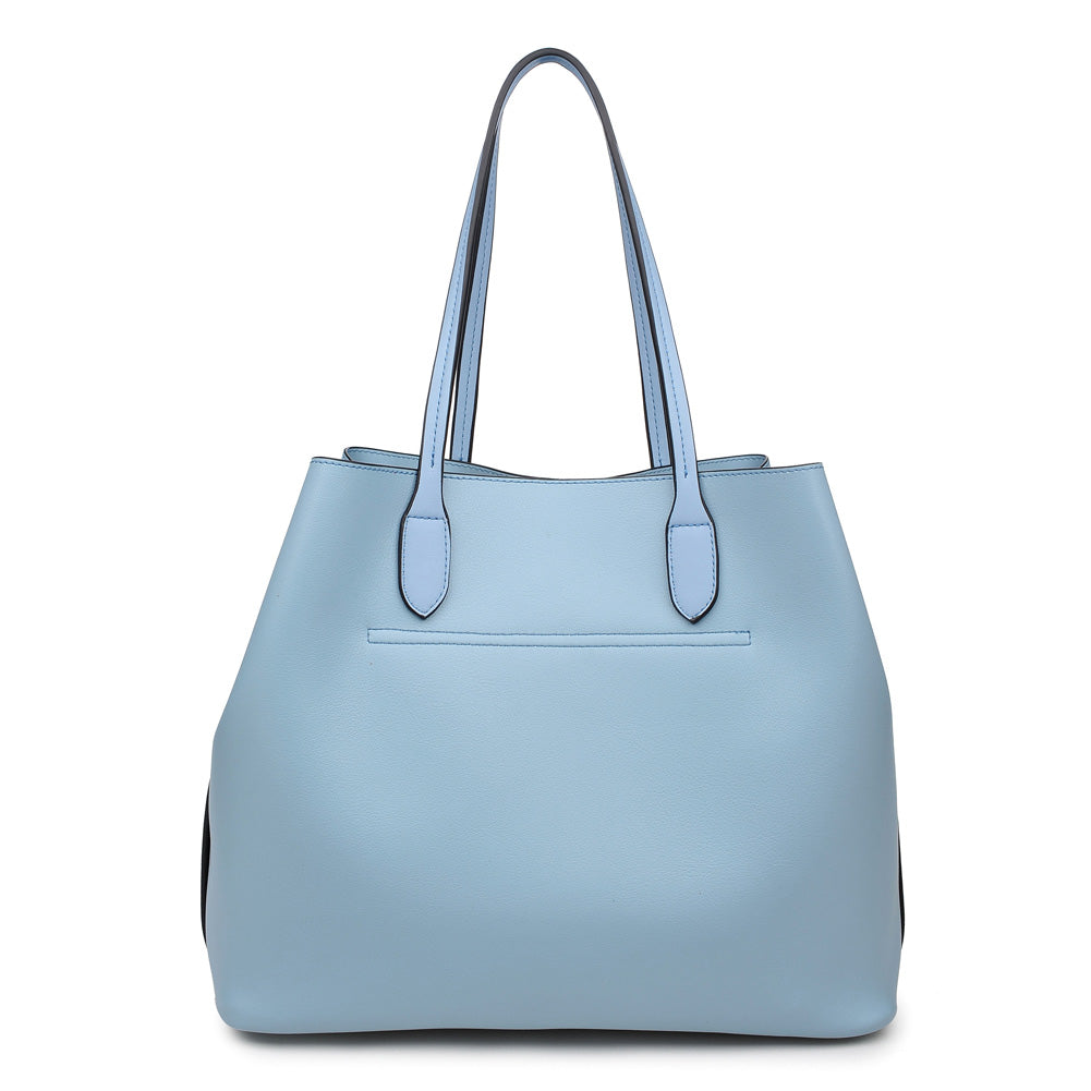 Woman wearing Blue Moda Luxe Canal Tote 842017113966 View 7 | Blue