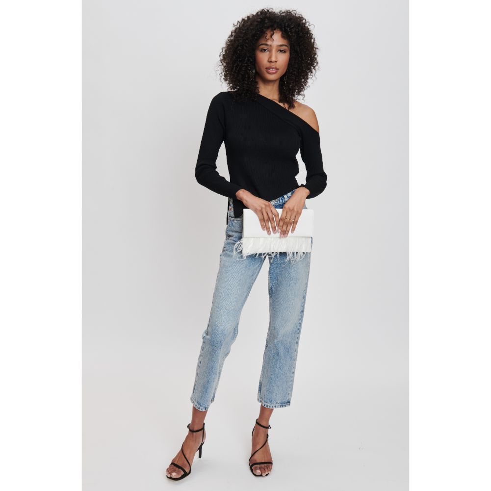 Woman wearing White Sol and Selene Everlee Clutch 842017131120 View 2 | White