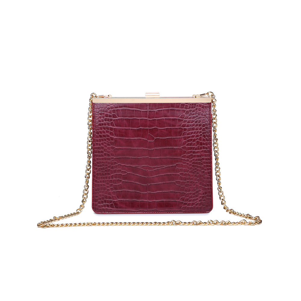 Product Image of Moda Luxe Anastasia Croc Clutch 842017116486 View 1 | Burgundy