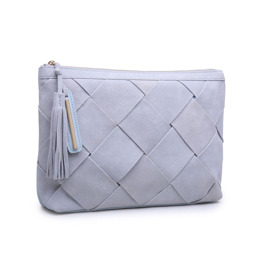 Woman wearing Blue Moda Luxe Eleanor Clutch 842017107804 View 6 | Blue