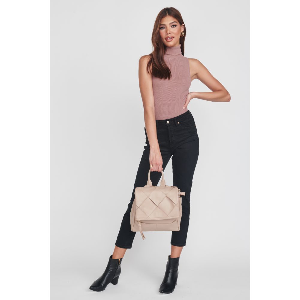 Woman wearing Natural Moda Luxe Ryan Backpack 842017128793 View 4 | Natural