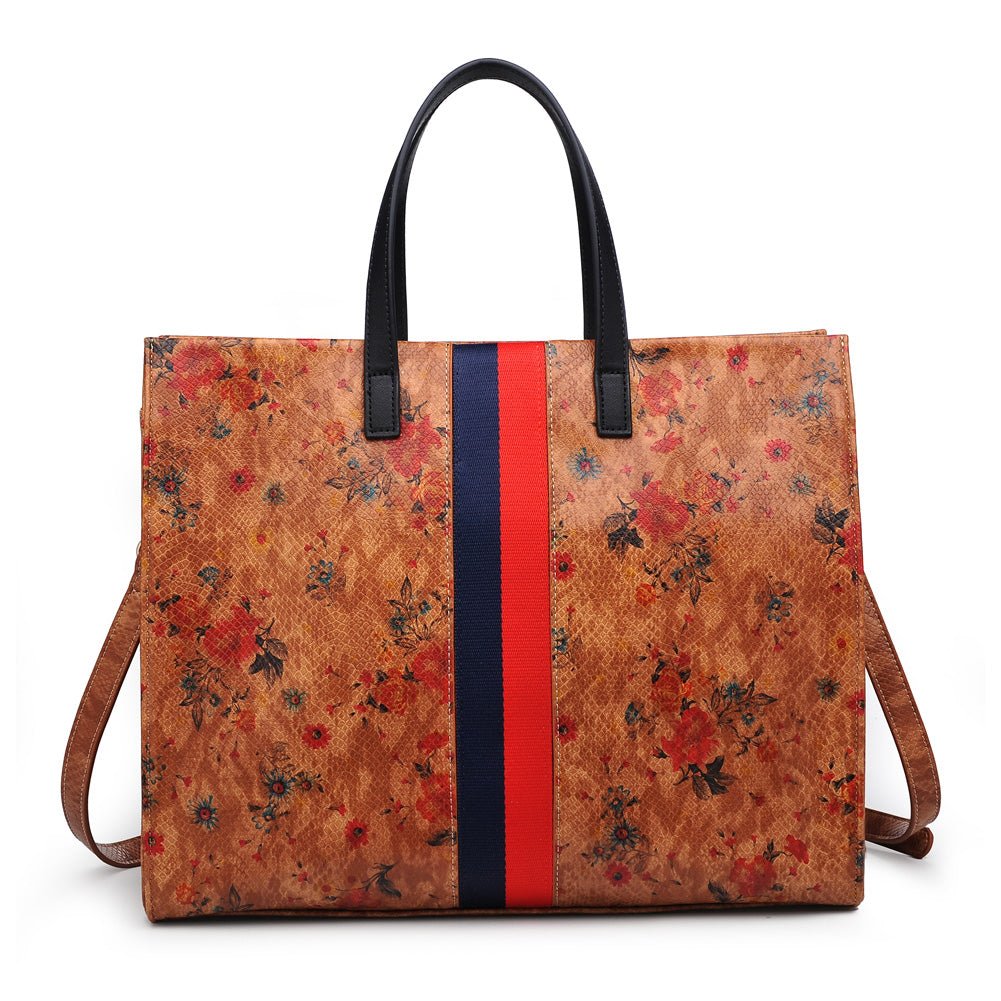 Product Image of Moda Luxe Julian Print Tote 842017118527 View 5 | Tan