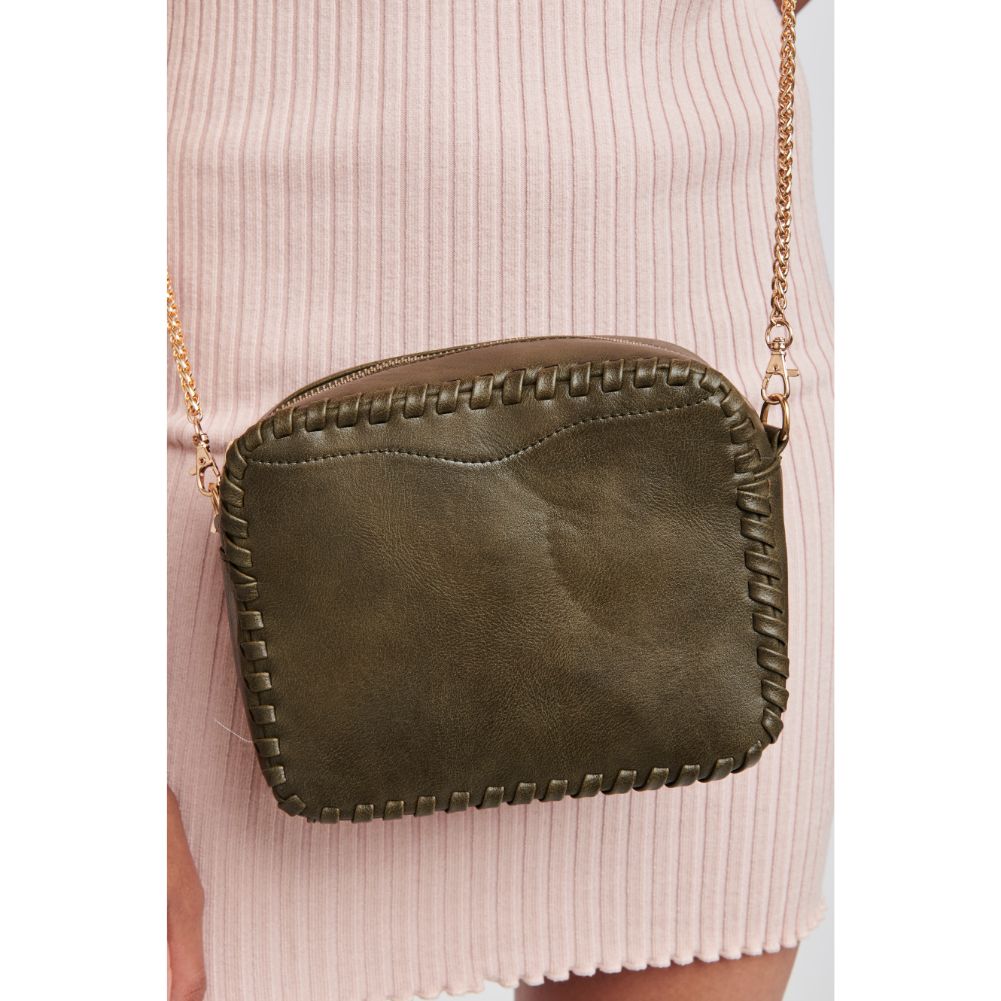 Woman wearing Olive Moda Luxe Faye Crossbody 842017108894 View 2 | Olive