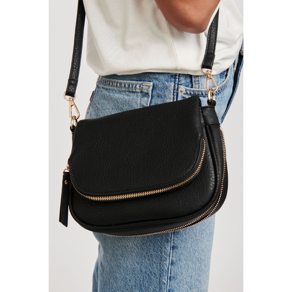 Woman wearing Black Moda Luxe Diva Crossbody 842017114857 View 2 | Black