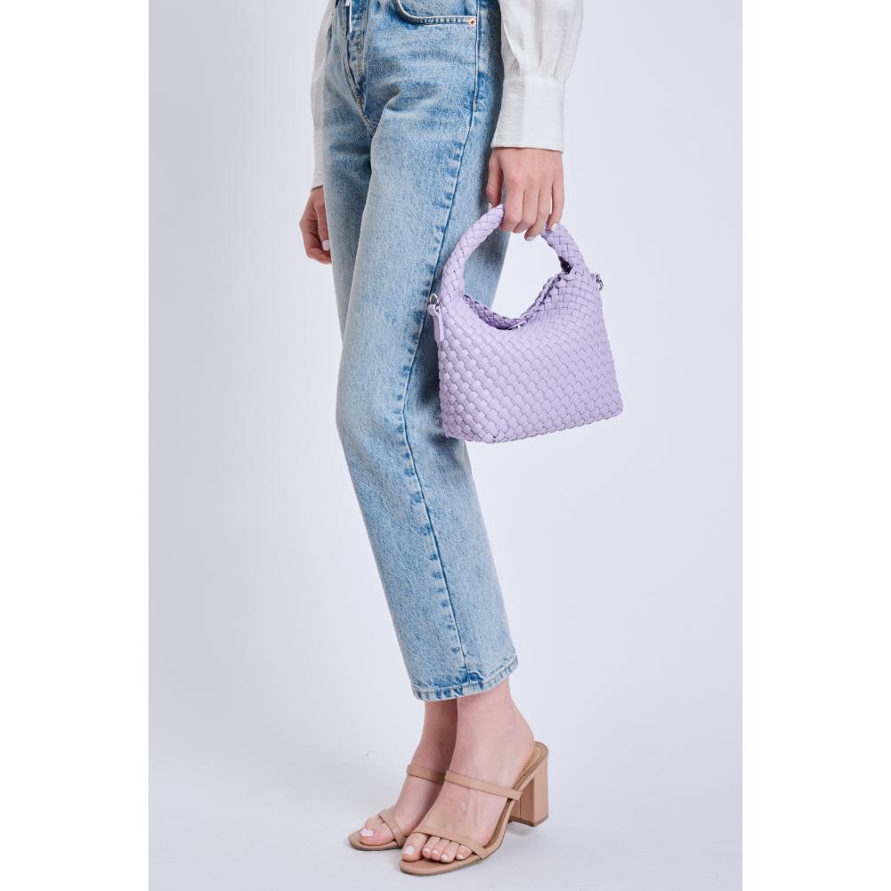 Woman wearing Lilac Moda Luxe Jessamine Crossbody 842017134480 View 2 | Lilac