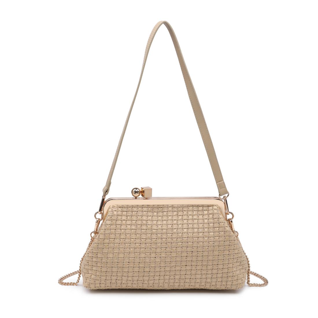 Woman wearing Natural Moda Luxe Bianca Clutch 842017141457 View 5 | Natural