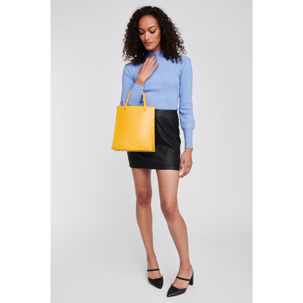 Woman wearing Sunflower Moda Luxe Piper Tote 842017125112 View 3 | Sunflower