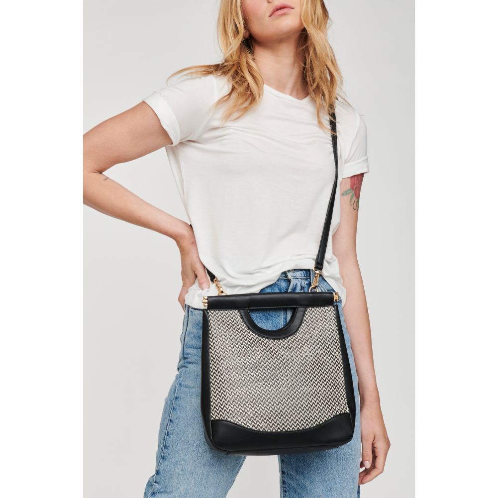 Woman wearing Black Moda Luxe Sasha Top Handle 842017125617 View 1 | Black