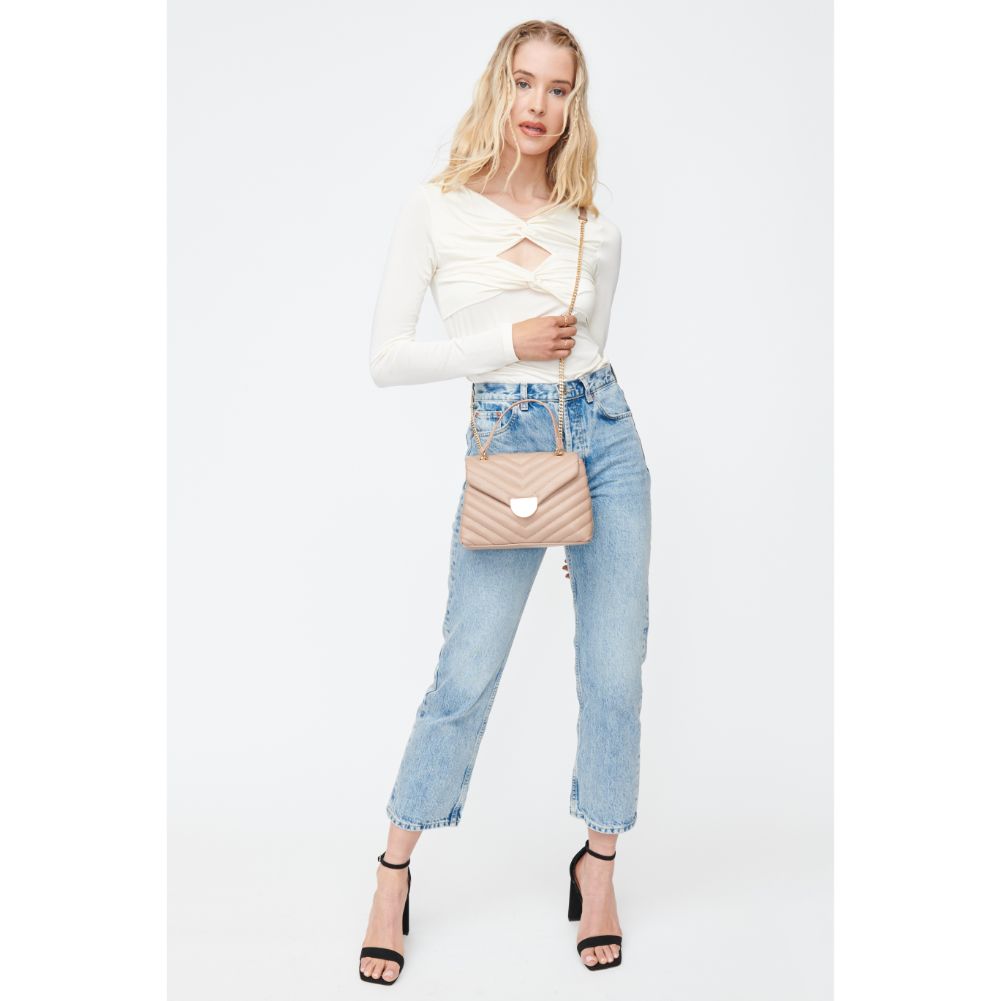 Woman wearing Natural Sol and Selene Nora Crossbody 842017130475 View 4 | Natural