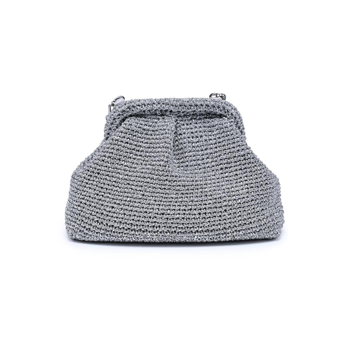 Woman wearing Silver Moda Luxe Amelia Clutch 842017140993 View 7 | Silver