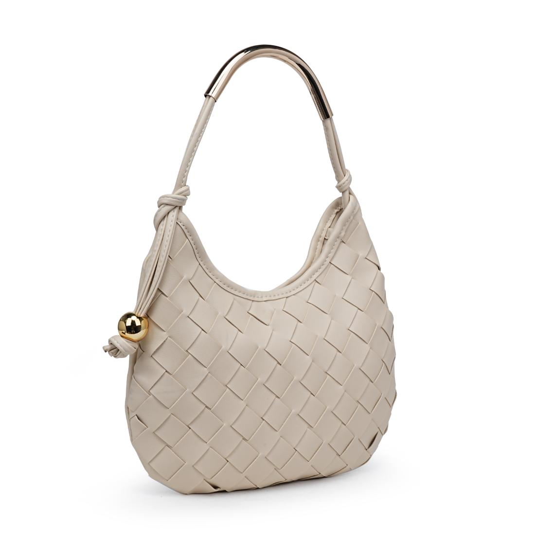 Woman wearing Oatmilk Moda Luxe Lucia Hobo 842017141228 View 6 | Oatmilk