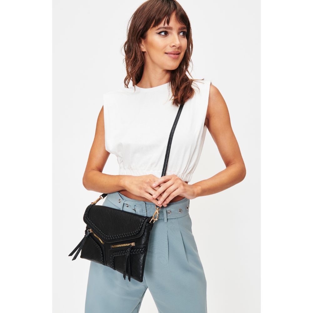 Woman wearing Black Moda Luxe Laurel Crossbody 842017128090 View 2 | Black
