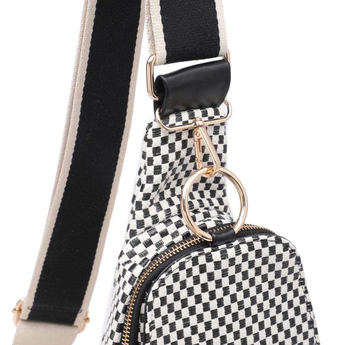 Moda Luxe Regina - Checkered Sling Backpack 842017136194 View 8 | Black White
