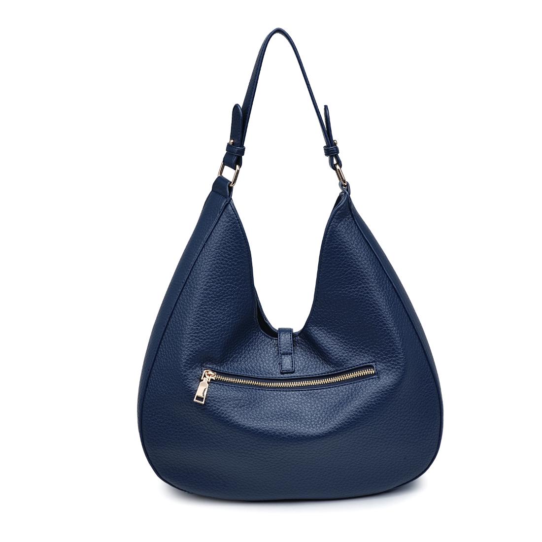 Woman wearing Midnight Moda Luxe Oliva Hobo 842017139386 View 7 | Midnight