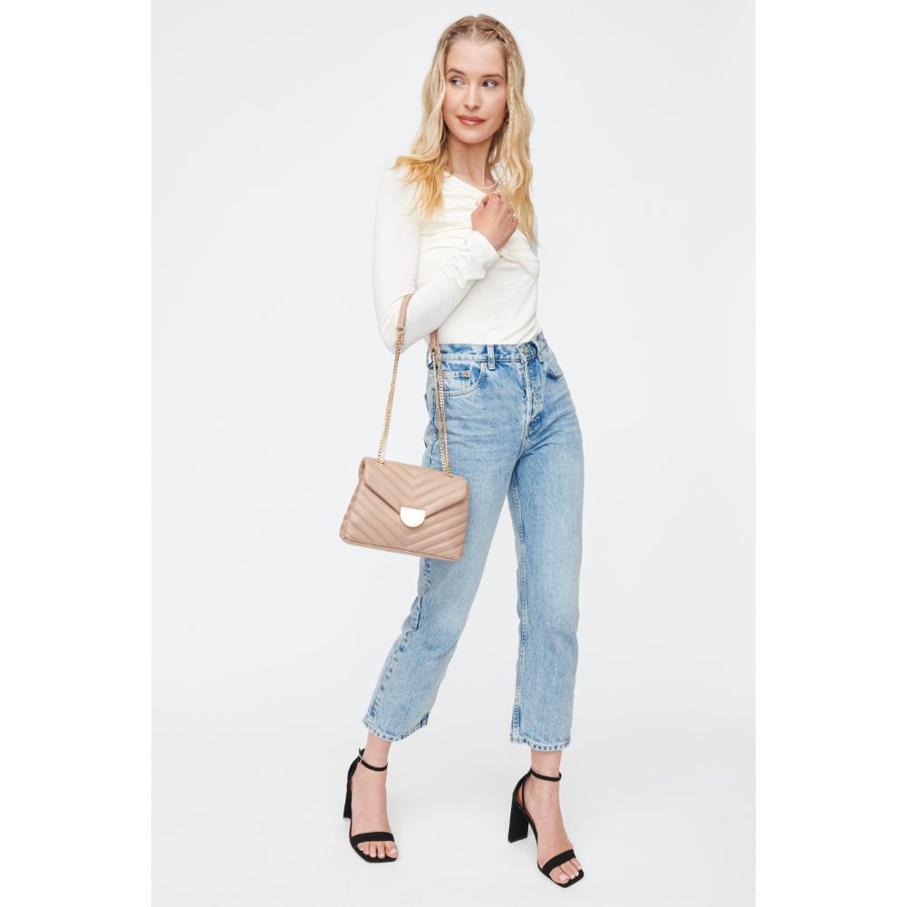 Woman wearing Natural Sol and Selene Nora Crossbody 842017130475 View 3 | Natural