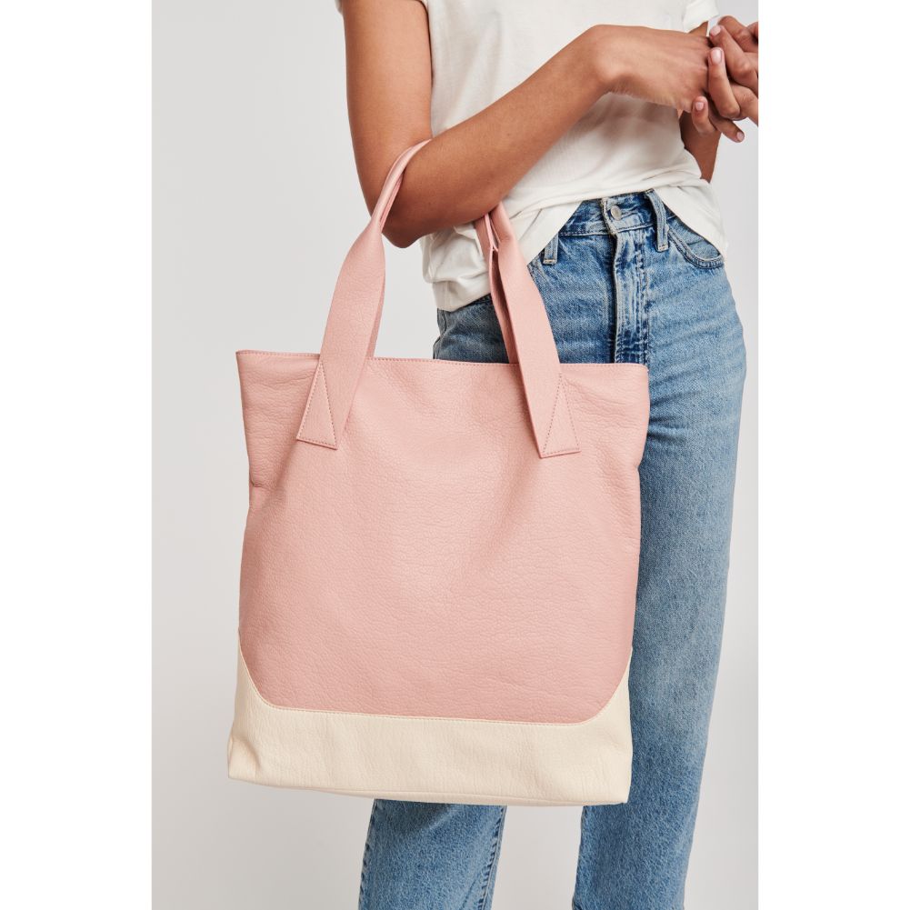 Woman wearing Pink Moda Luxe Francesca Tote 842017111900 View 1 | Pink