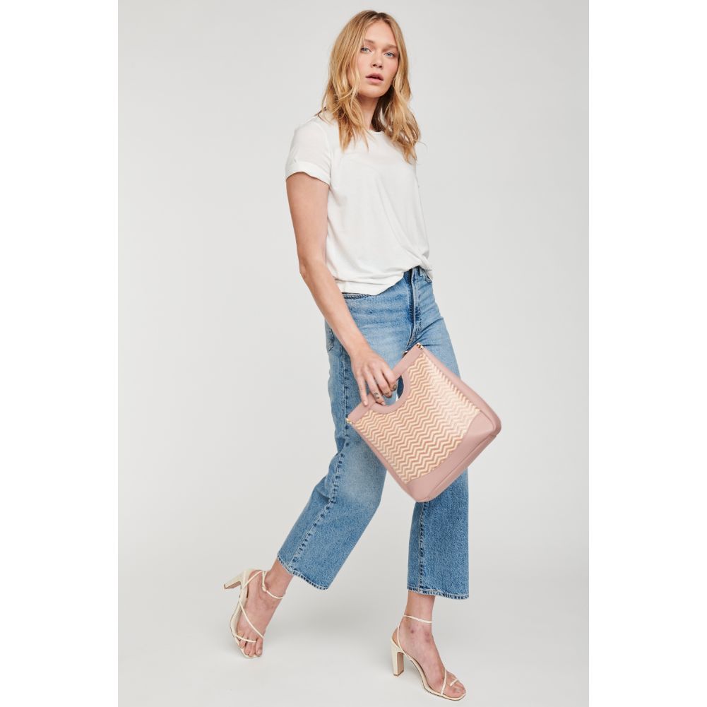 Woman wearing Blush Moda Luxe Sasha Top Handle 842017125631 View 3 | Blush