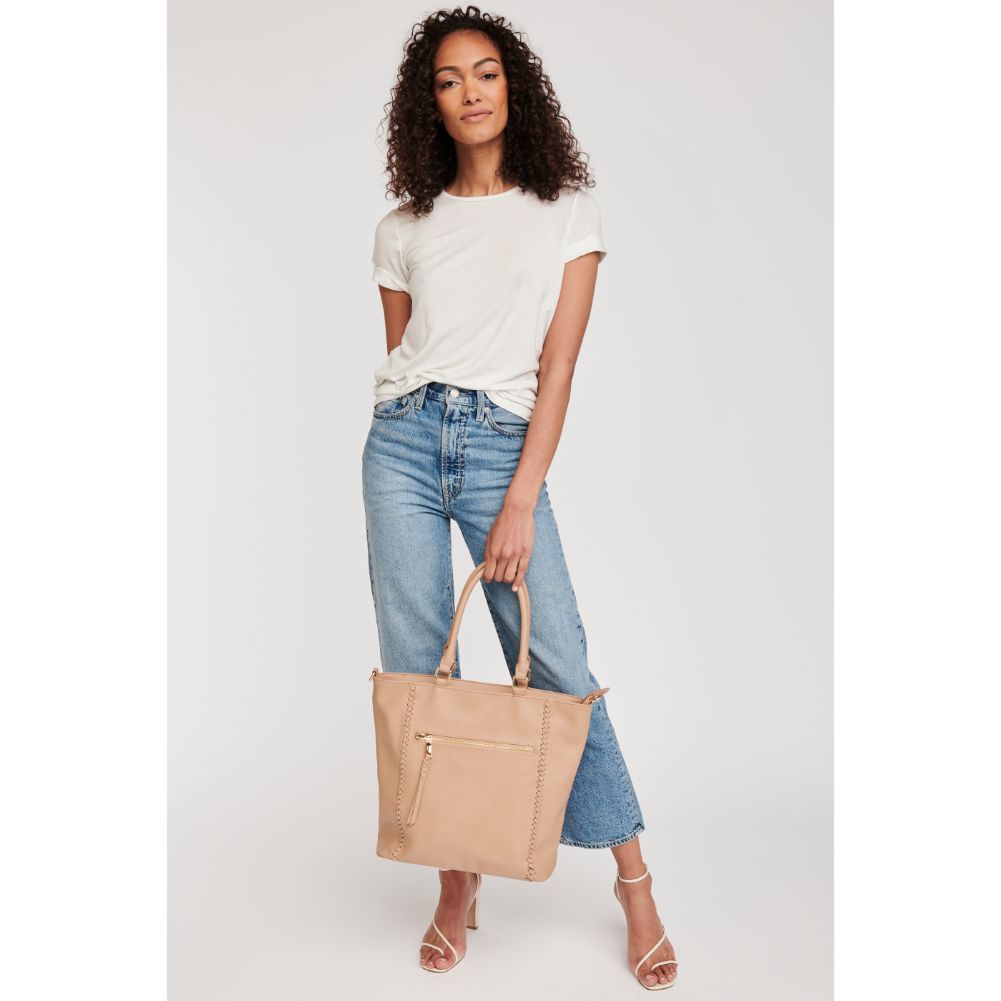 Woman wearing Natural Moda Luxe Jenna Crossbody 842017127413 View 3 | Natural