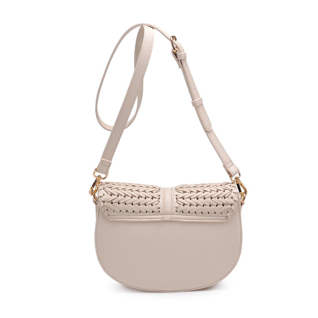 Woman wearing Oatmilk Moda Luxe Cecillia Crossbody 842017137696 View 7 | Oatmilk