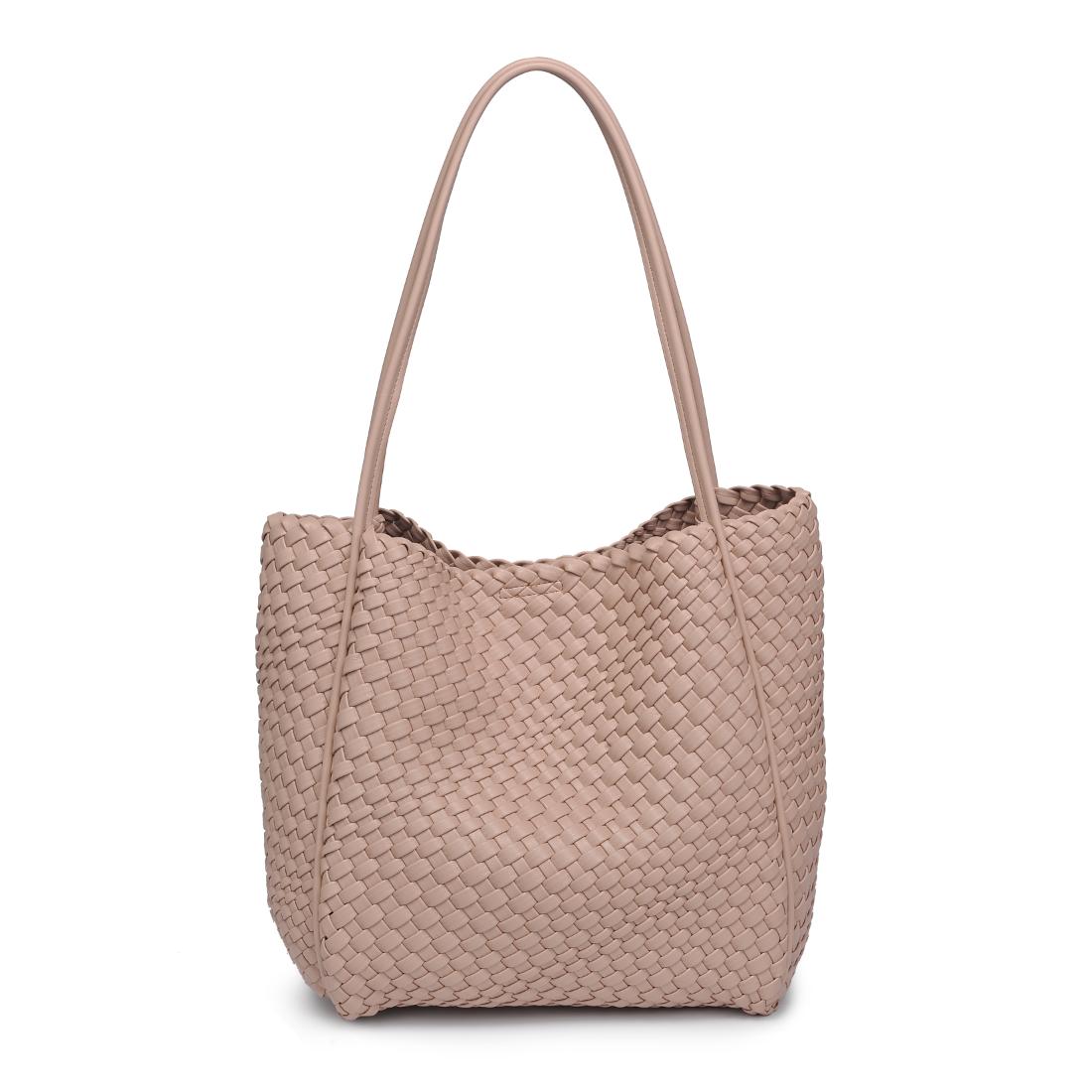 Woman wearing Nude Moda Luxe Gladys Tote 842017137269 View 5 | Nude