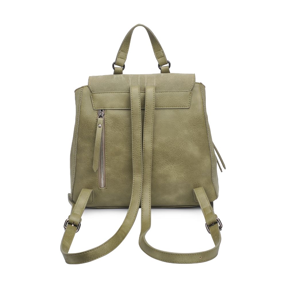 Woman wearing Sage Moda Luxe Charlie Backpack 842017127048 View 7 | Sage