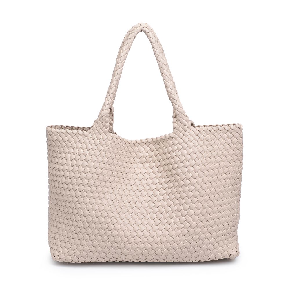 Woman wearing Ivory Moda Luxe Solana Tote 842017132158 View 7 | Ivory