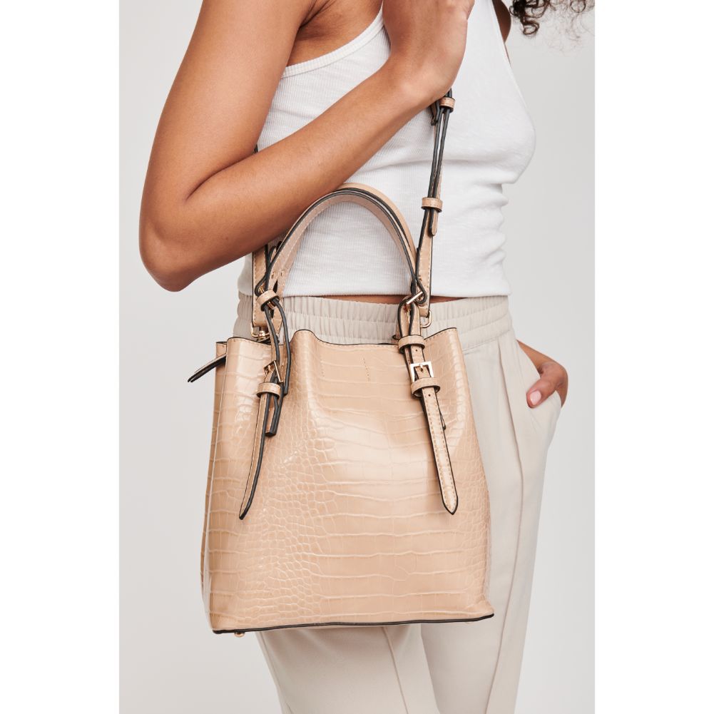 Woman wearing Nude Moda Luxe Kirsten Crossbody 842017126287 View 1 | Nude