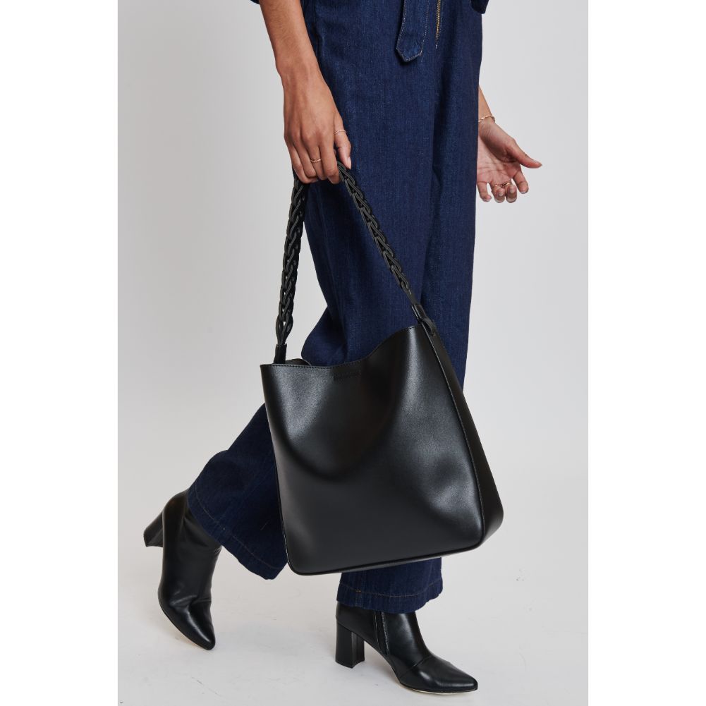 Woman wearing Black Moda Luxe Nemy Tote 842017132295 View 3 | Black
