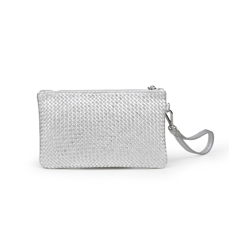 Product Image of Moda Luxe Olivia Woven Wristlet 842017117971 View 3 | Silver