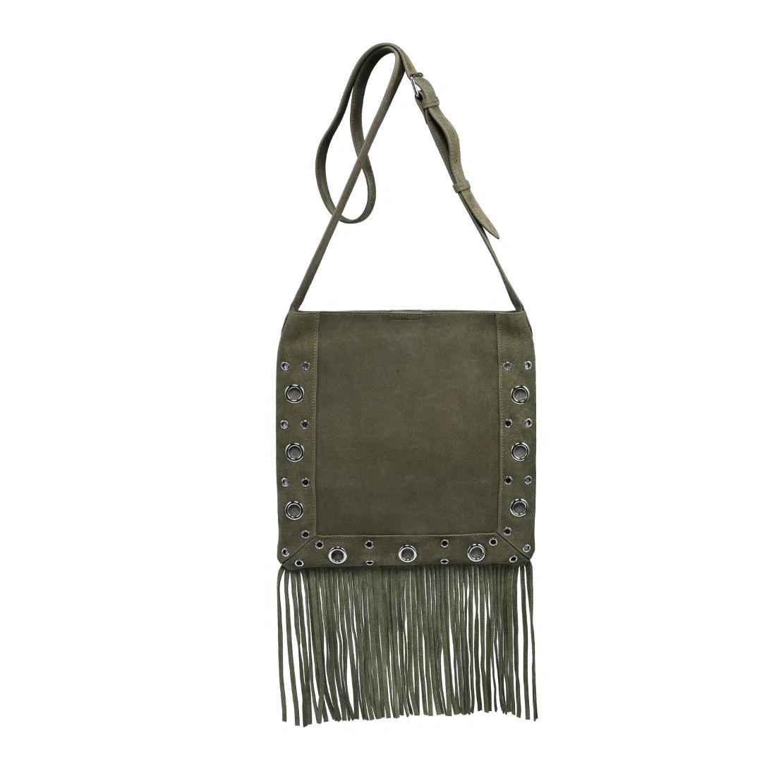 Woman wearing Olive Moda Luxe Courtney Crossbody 842017140566 View 7 | Olive